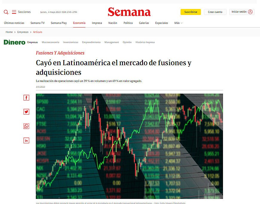 Cay en Latinoamrica el mercado de fusiones y adquisiciones
